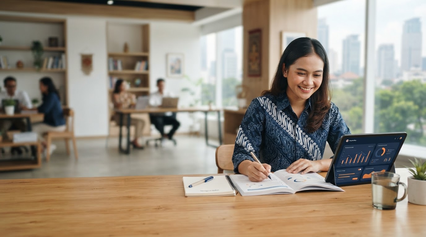 Simpanbèn tim bekerja menganalisis data investasi